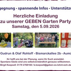 Einladung zur GEBEN Garten Party