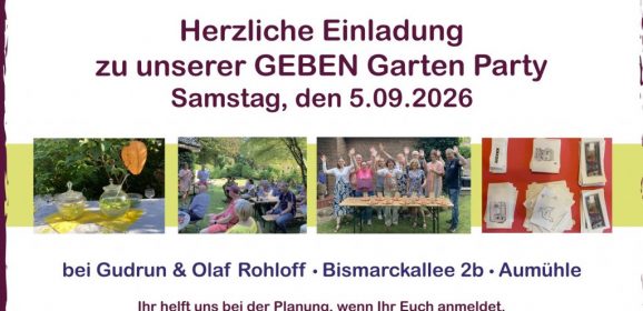 Einladung zur GEBEN Garten Party